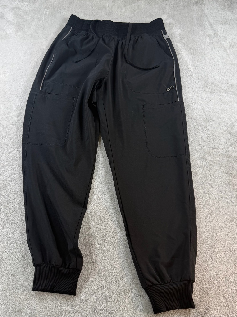 Cherokee Infinity Womens Cargo Scrub Joggers S Petite Black CK080AP